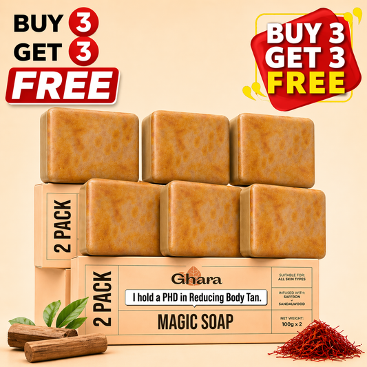 Buy 3 Get 3 Free Magic Soap- Sandal Wood and Saffron Soap