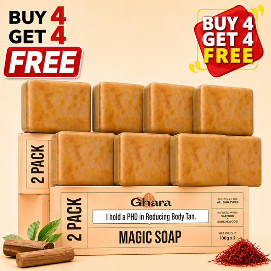 Buy 4 Get 4 Free Magic Soap- Sandal Wood and Saffron Soap
